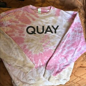 Quay branded swag sweatshirt, size medium, pink tie dye